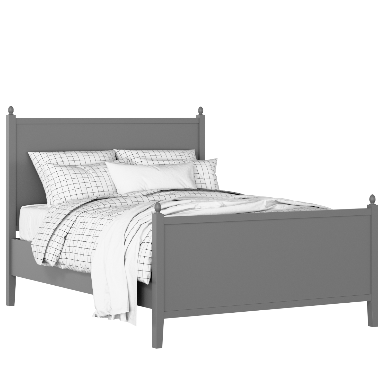 Marbella painted wood bed in grey with Juno mattress