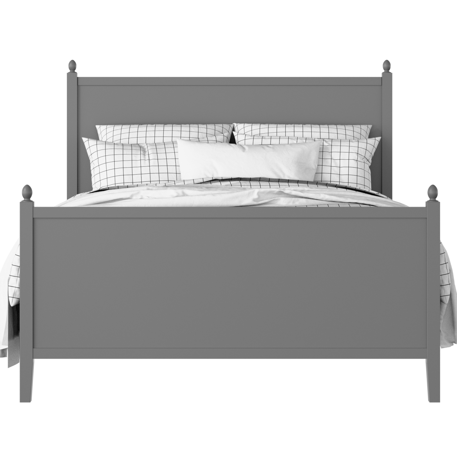Marbella painted wood bed in grey with Juno mattress