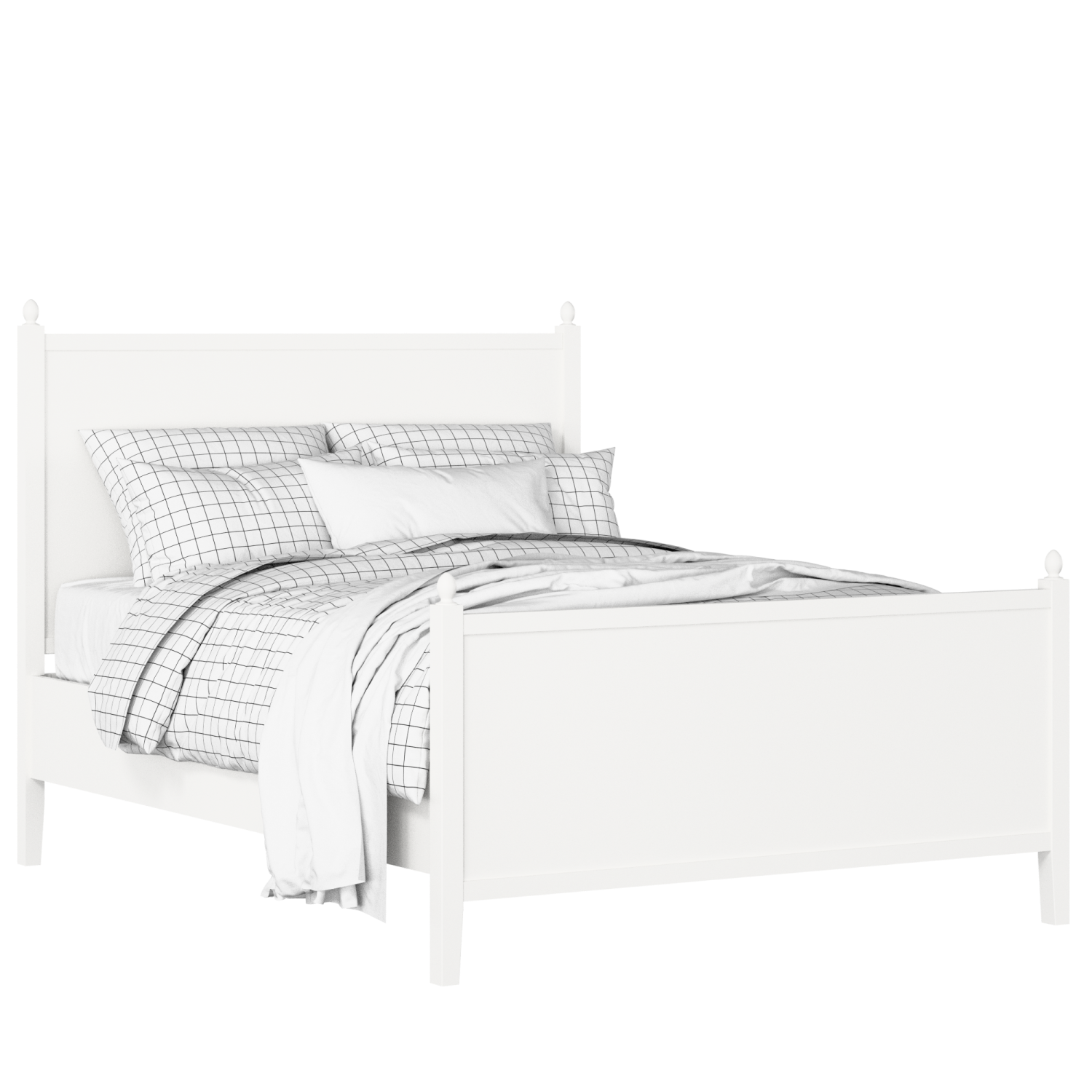 Marbella cama de madera pintada en blanco con colchón