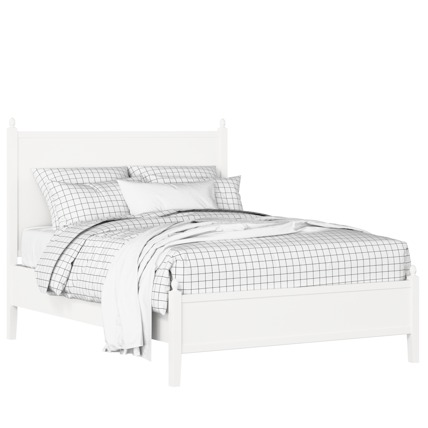 Marbella Slim cama de madera pintada en blanco con colchón