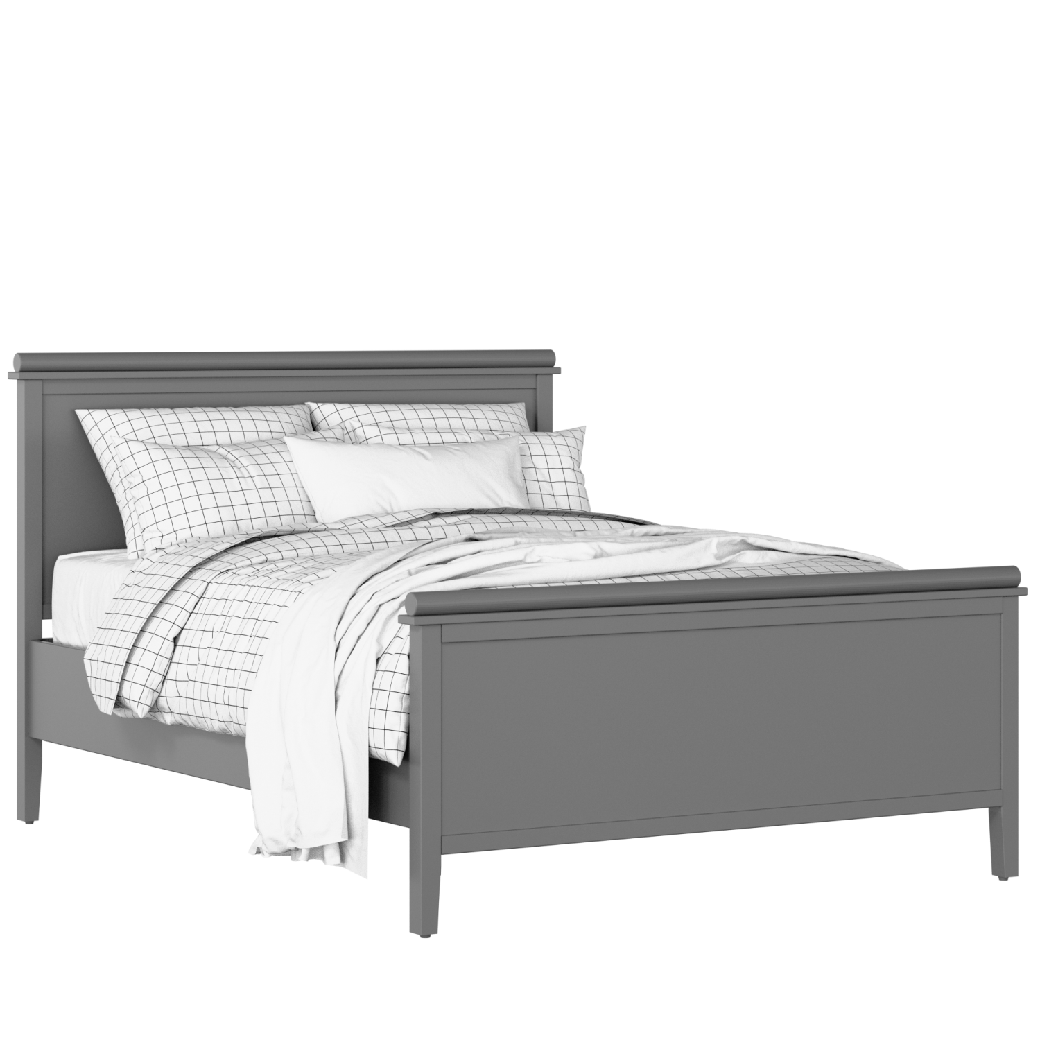 Nocturne painted wood bed in grey with Juno mattress
