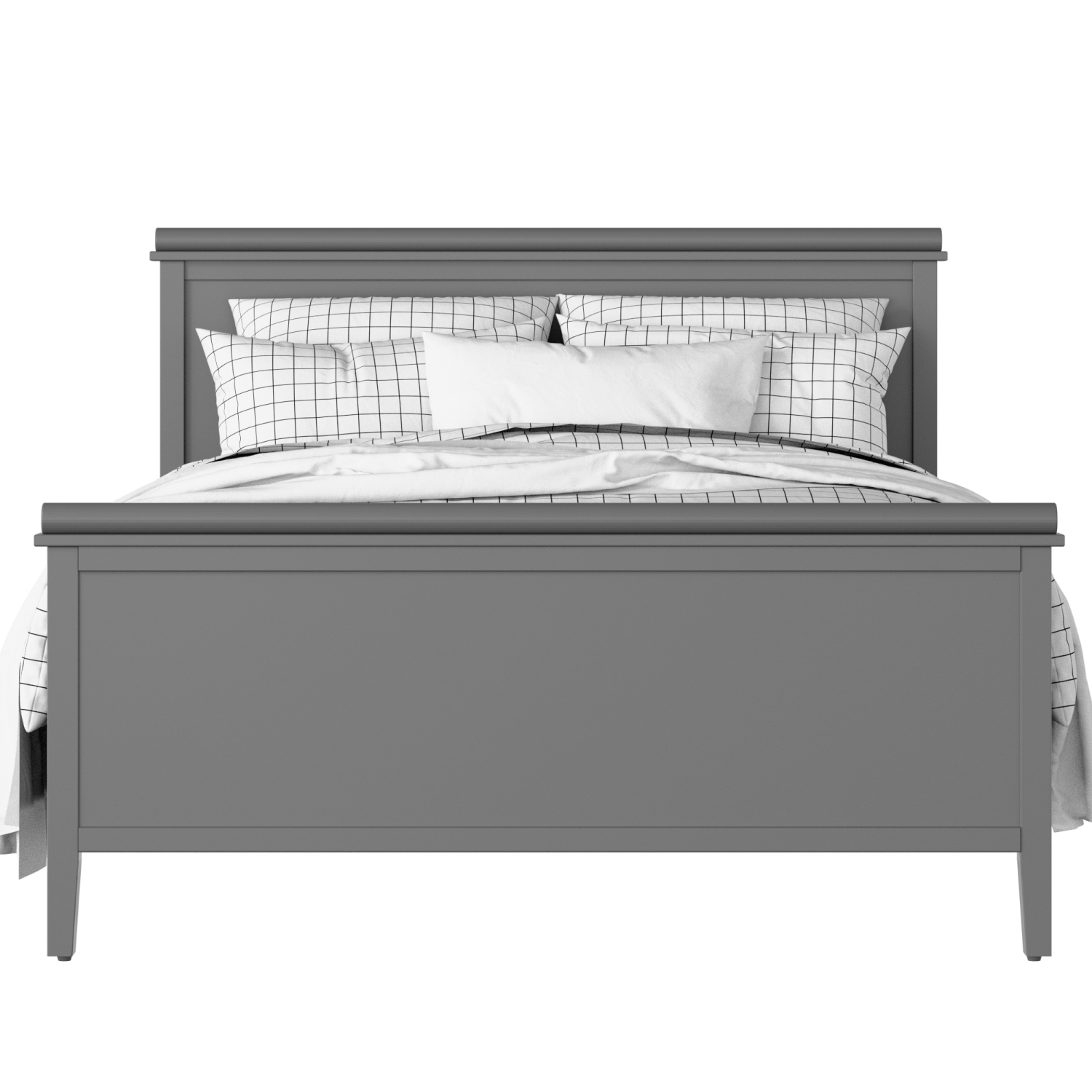 Nocturne painted wood bed in grey with Juno mattress