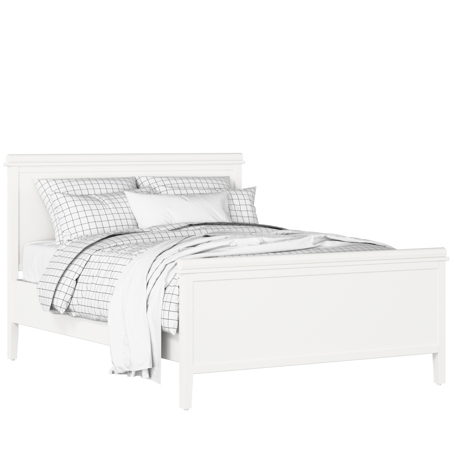 Nocturne cama de madera pintada en blanco con colchón