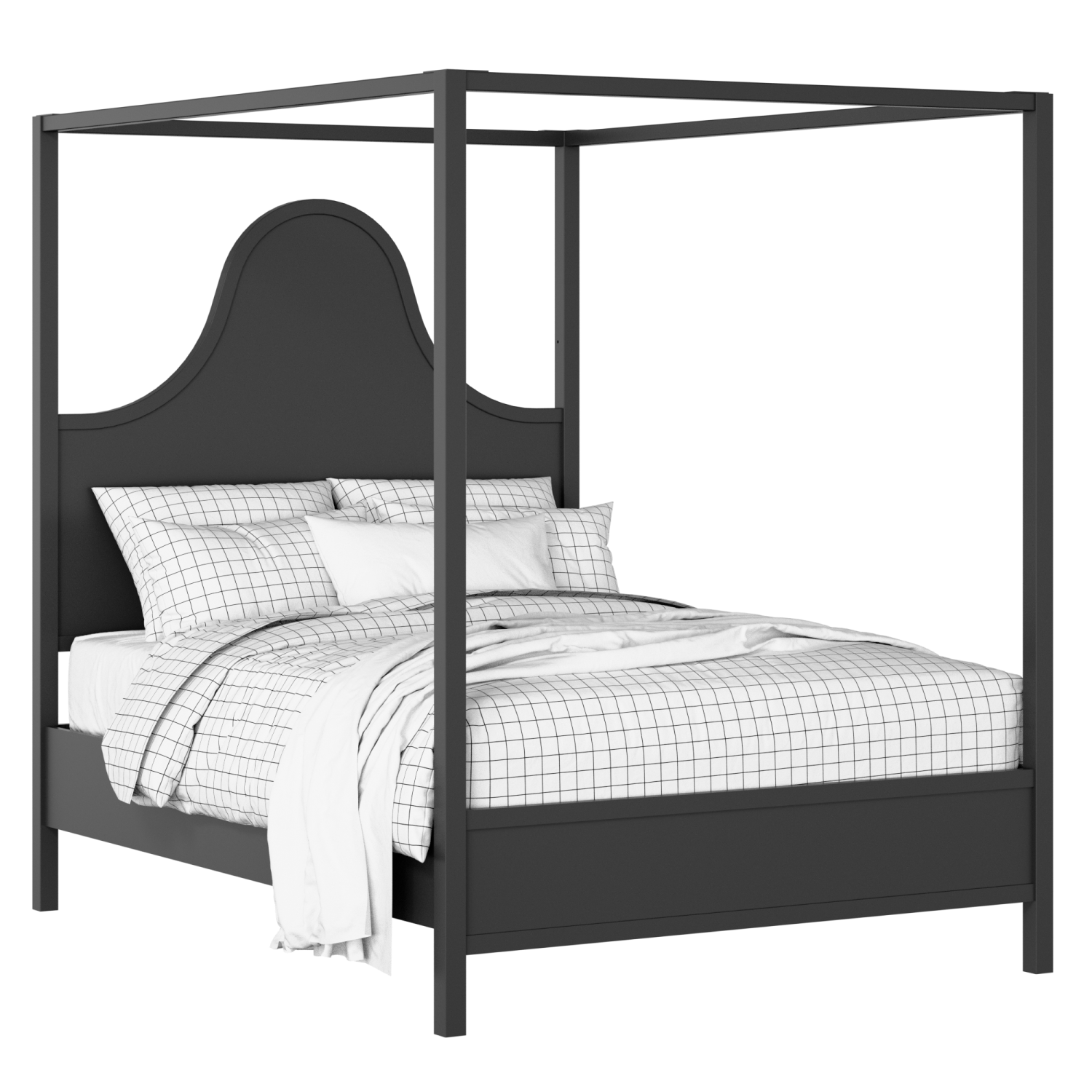 Rowe painted wood bed in black with Juno mattress