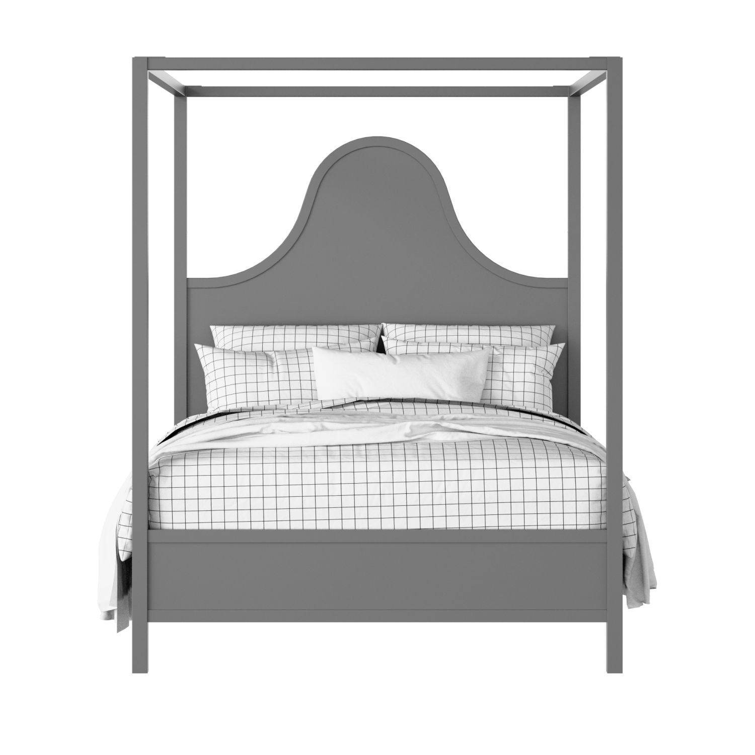 Rowe painted wood bed in grey with Juno mattress