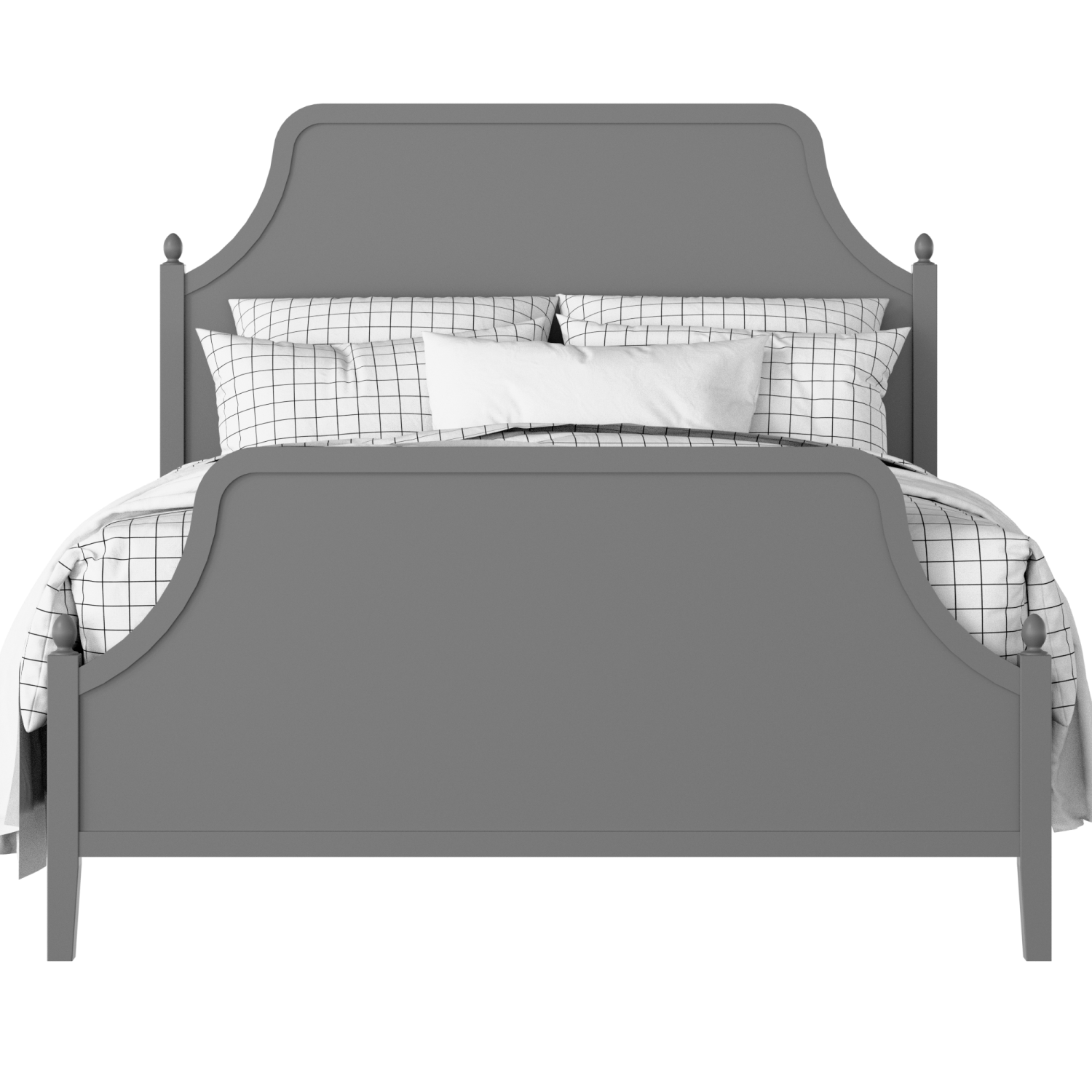 Ruskin painted wood bed in grey with Juno mattress