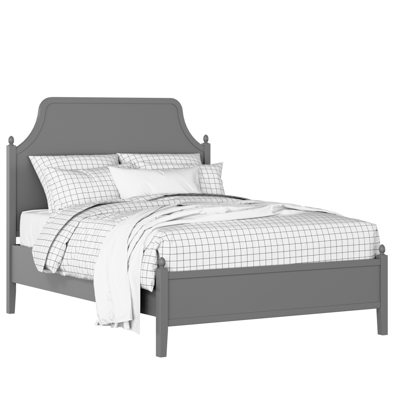 Ruskin Slim painted wood bed in grey with Juno mattress