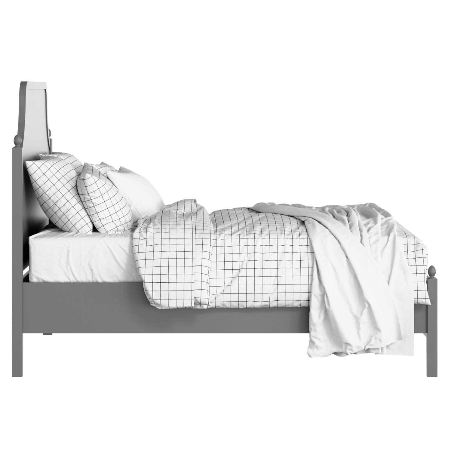 Ruskin Slim painted wood bed in grey with Juno mattress