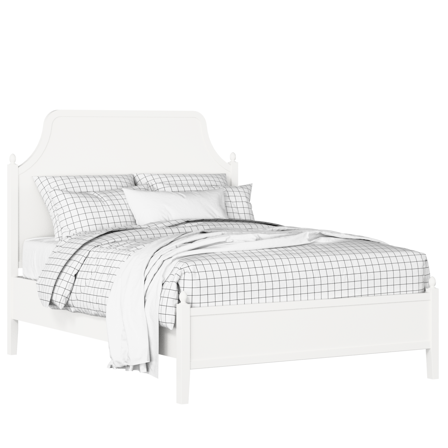 Ruskin Slim painted wood bed in white with Juno mattress