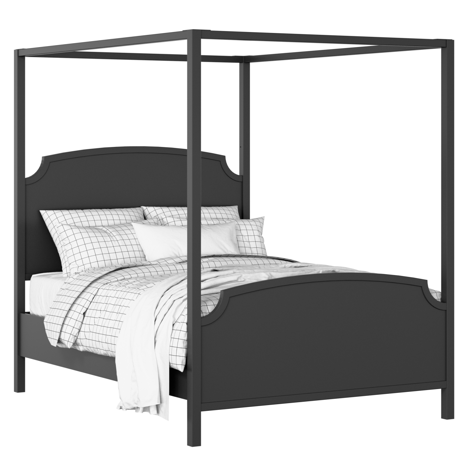 Shelley painted wood bed in black with Juno mattress