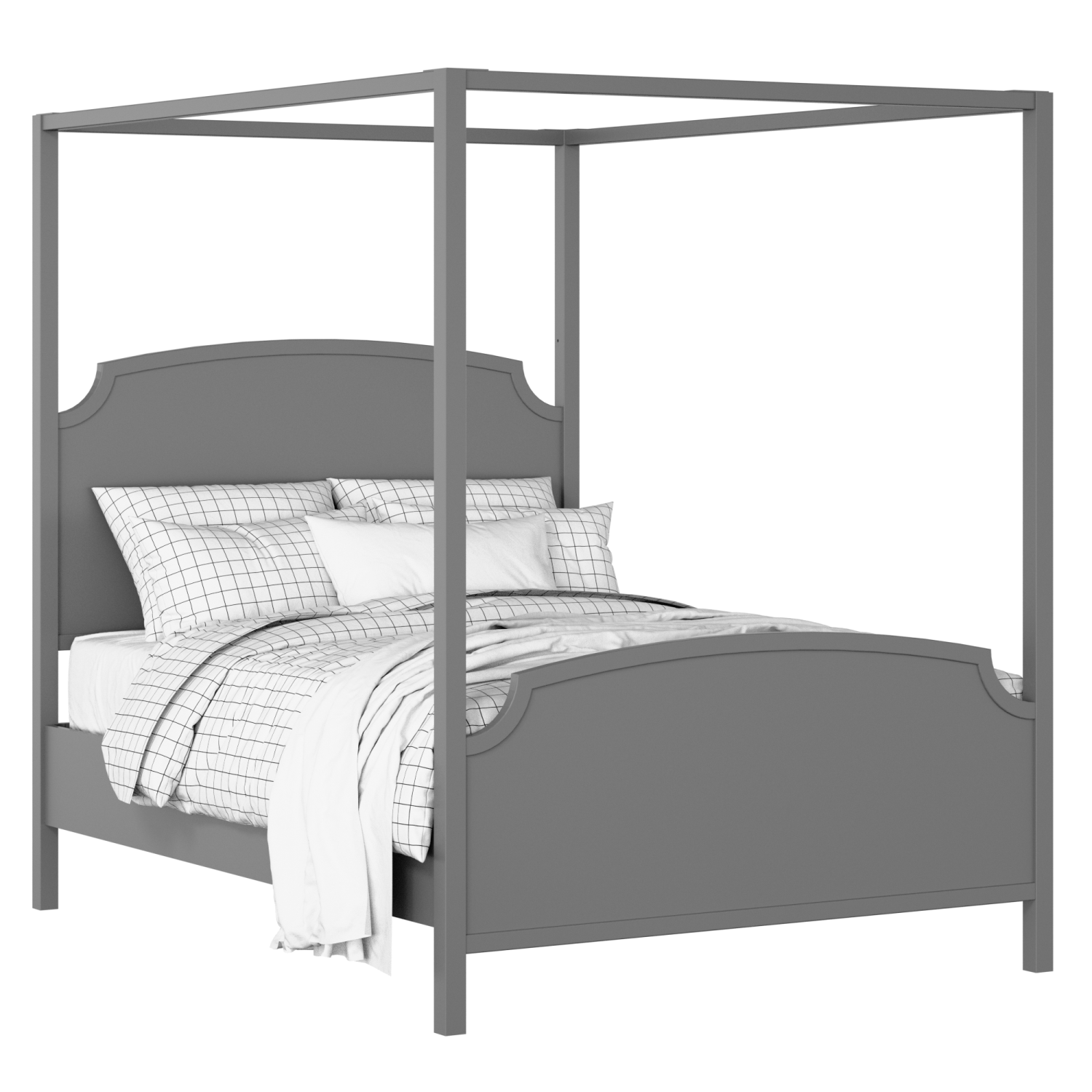 Shelley painted wood bed in grey with Juno mattress