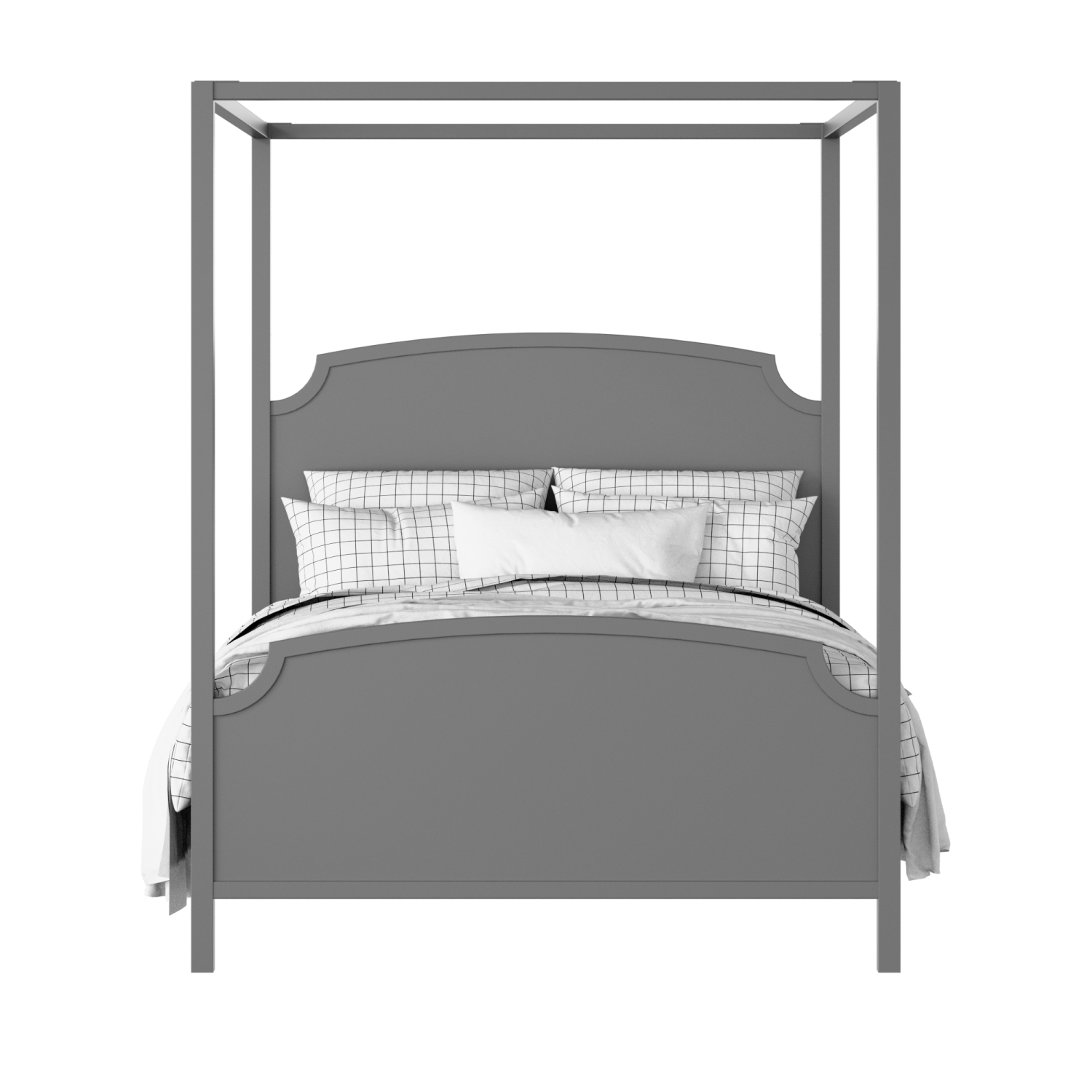 Shelley painted wood bed in grey with Juno mattress