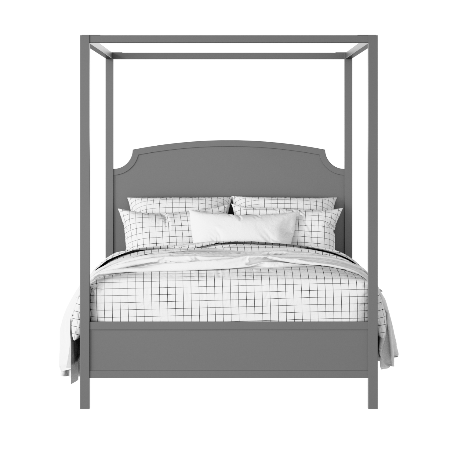 Shelley Slim painted wood bed in grey with Juno mattress