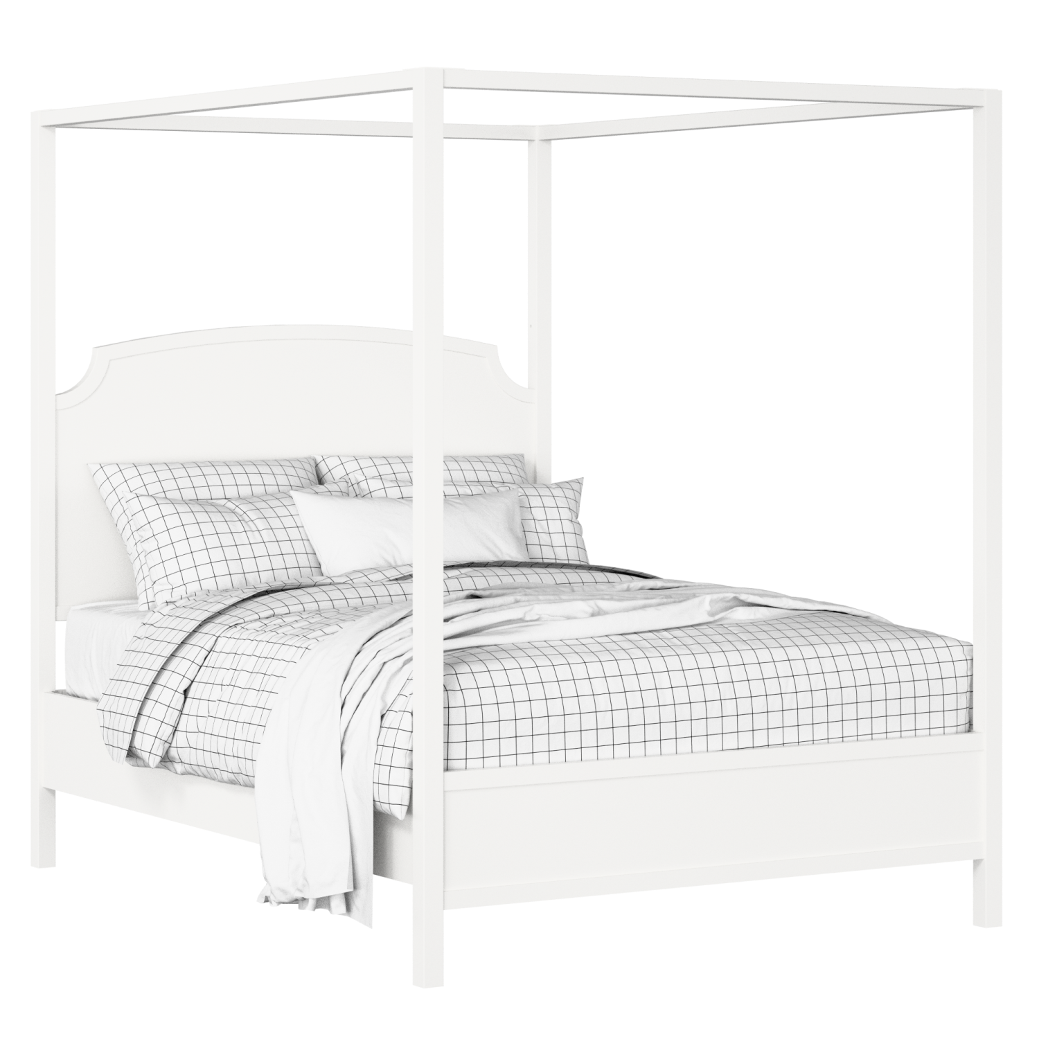Shelley Slim painted wood bed in white with Juno mattress