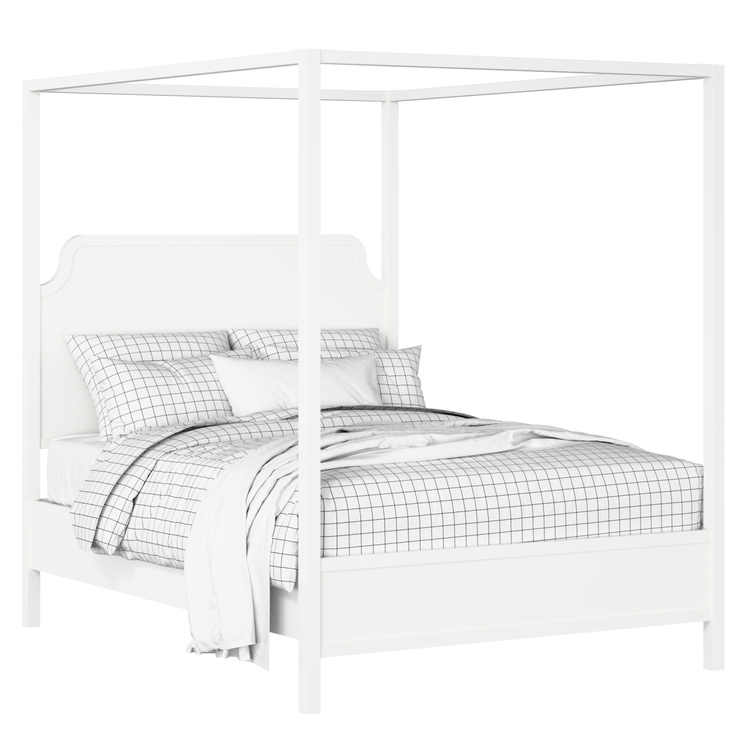 Tate Slim houten bed in wit met matras