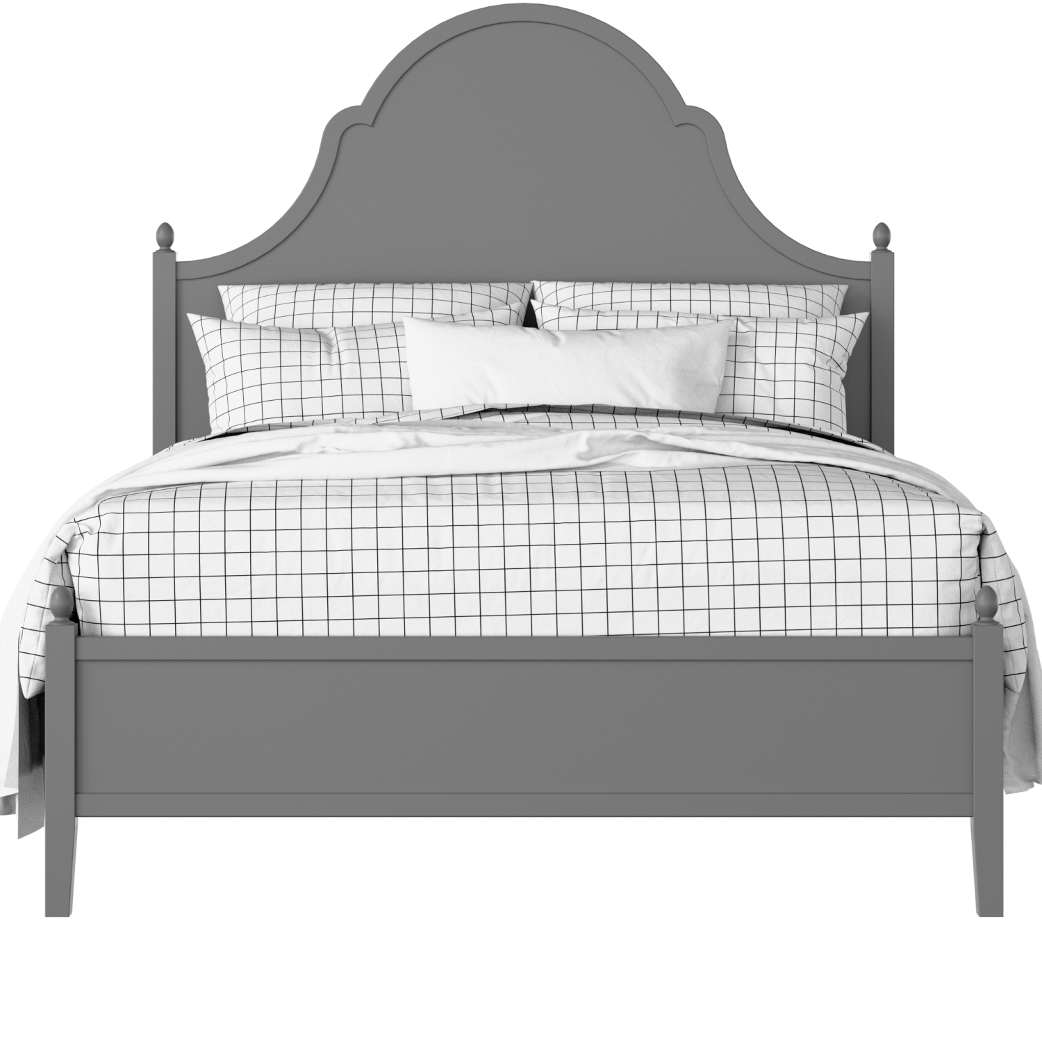 Tennyson painted wood bed in grey with Juno mattress