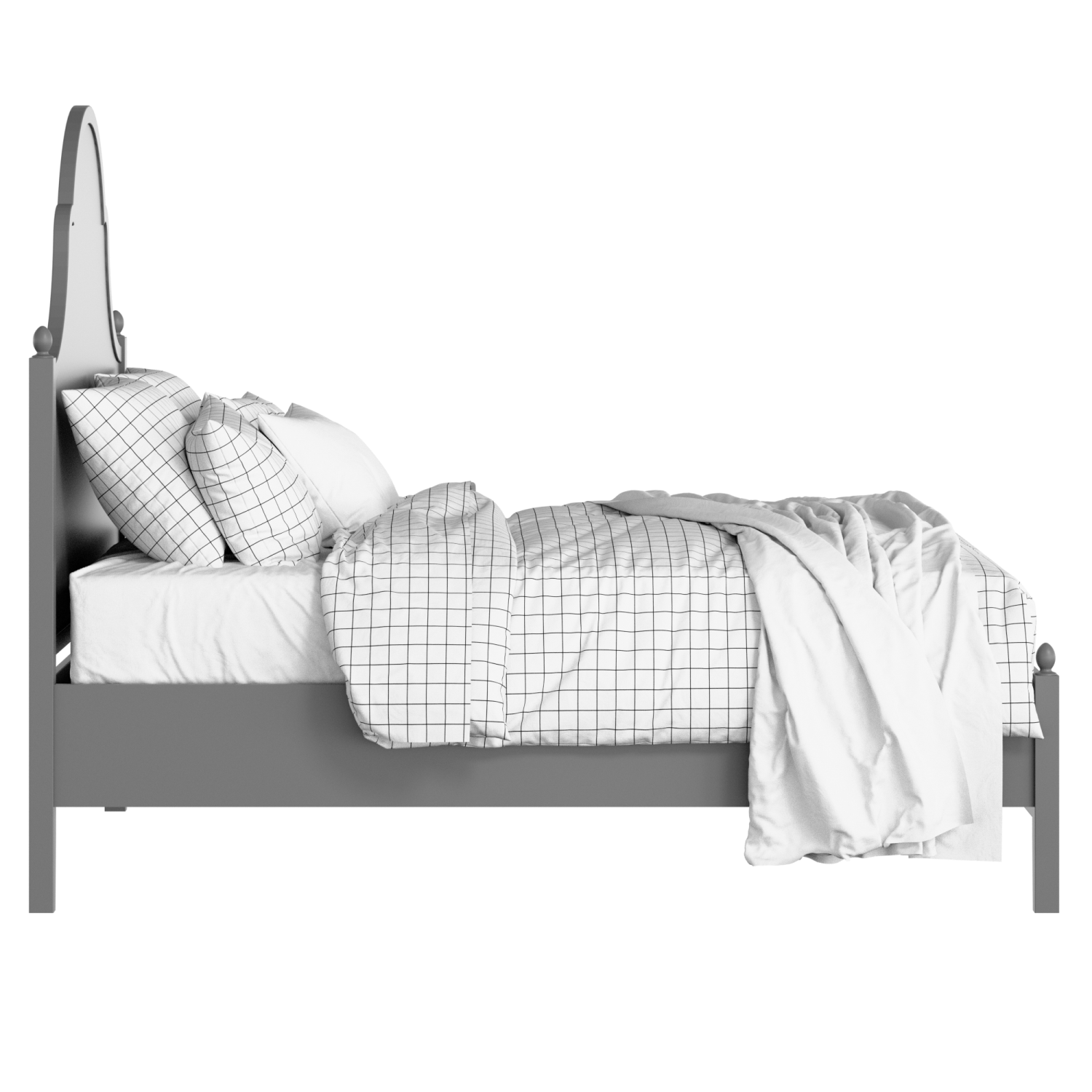 Tennyson painted wood bed in grey with Juno mattress