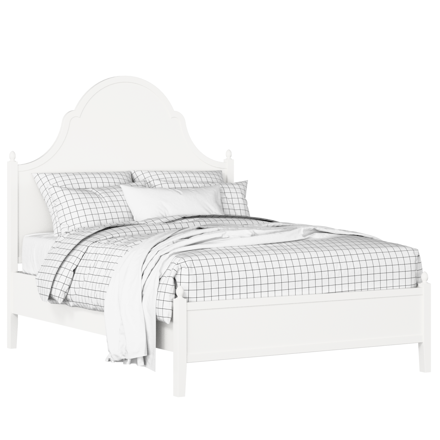 Tennyson cama de madera pintada en blanco con colchón