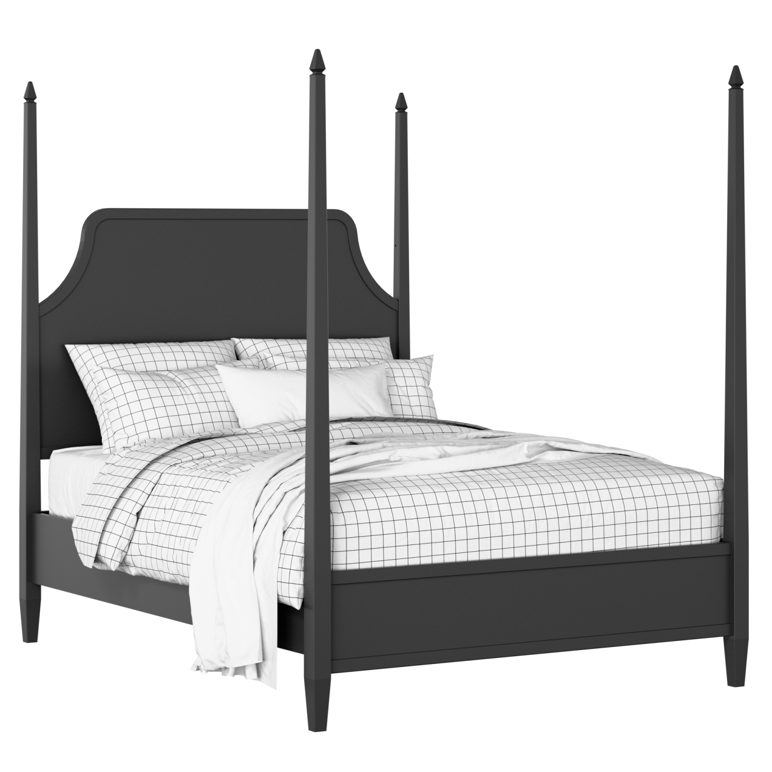 Turner painted wood bed in black with Juno mattress
