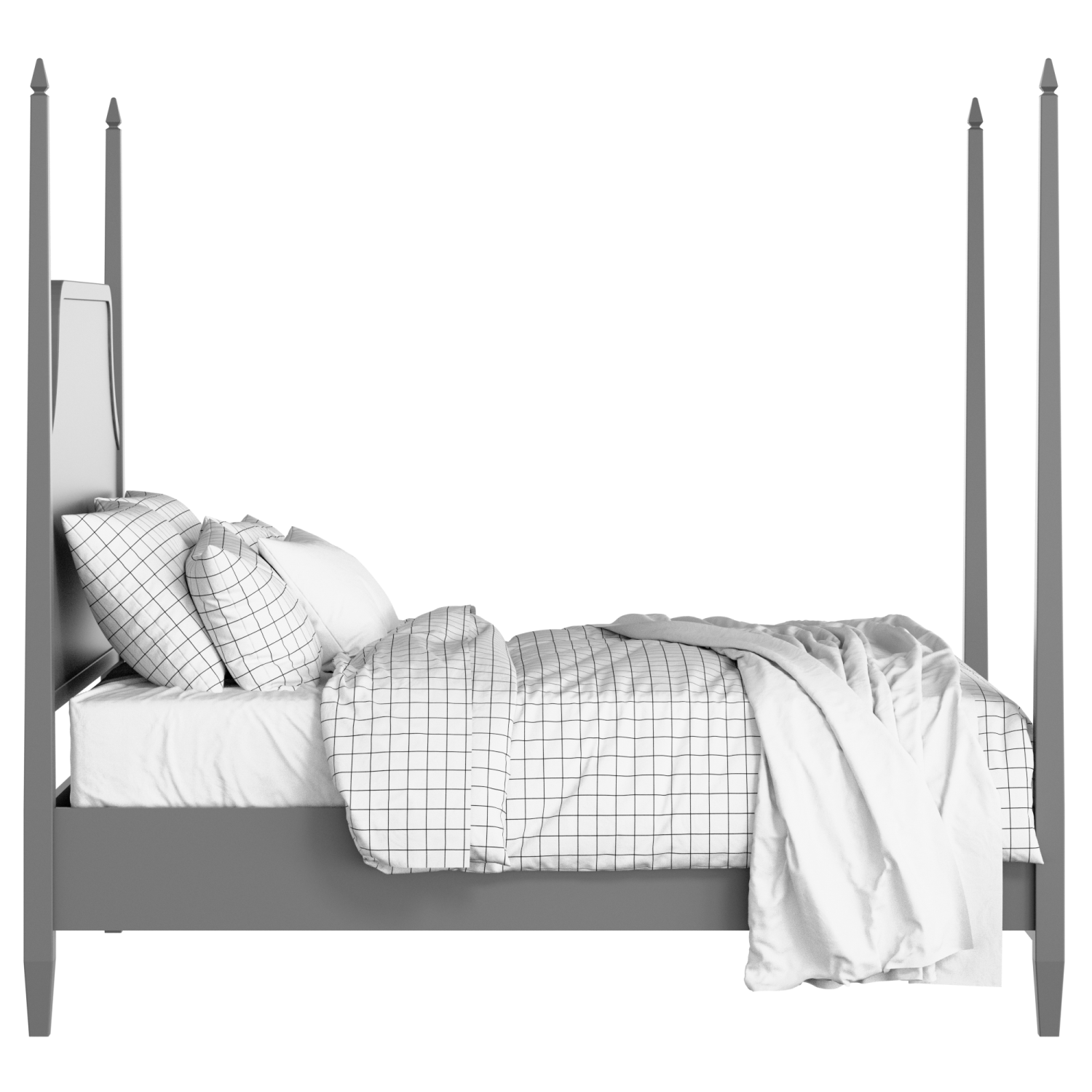 Turner painted wood bed in grey with Juno mattress