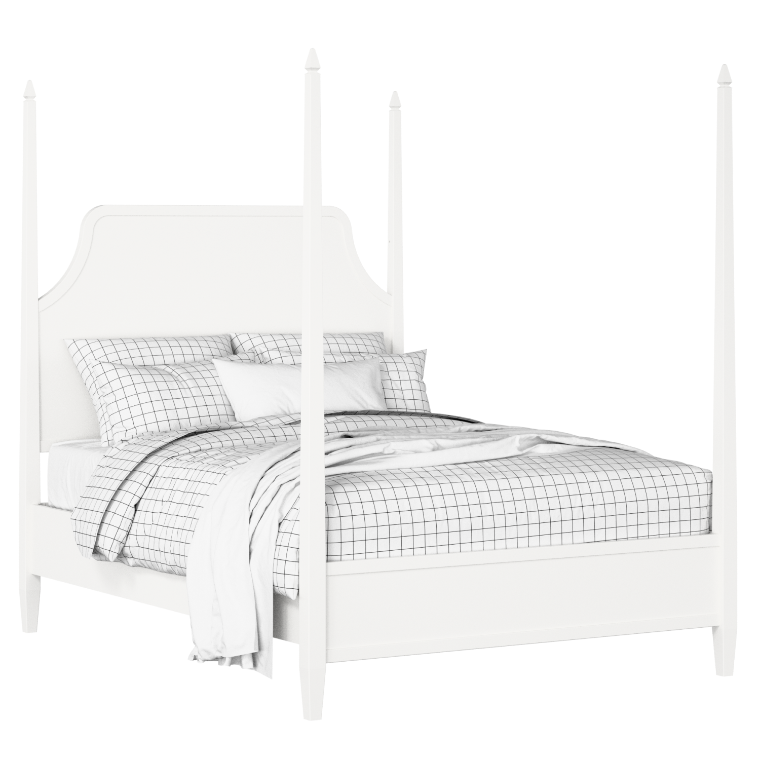 Turner cama de madera pintada en blanco con colchón