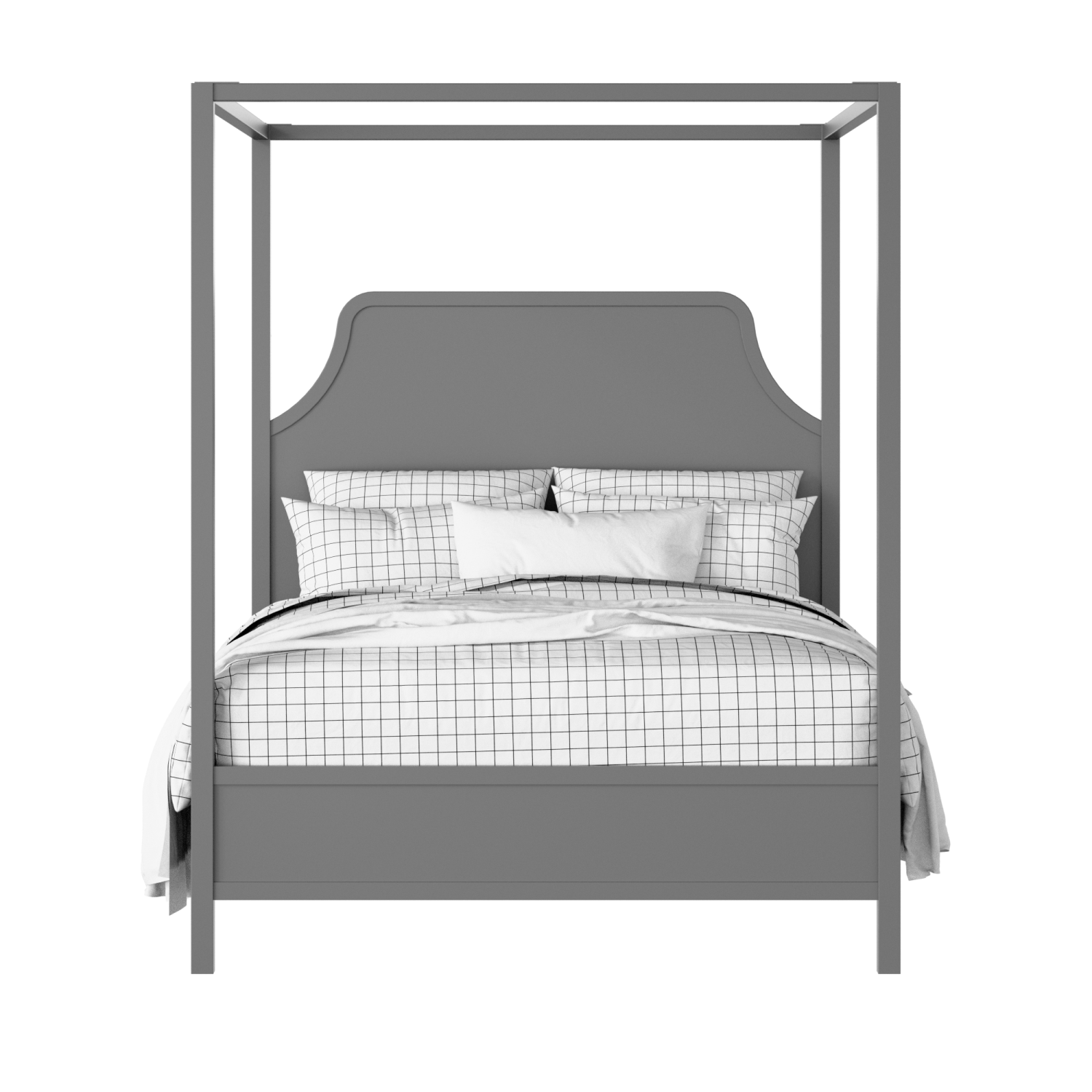 Tynan painted wood bed in grey with Juno mattress