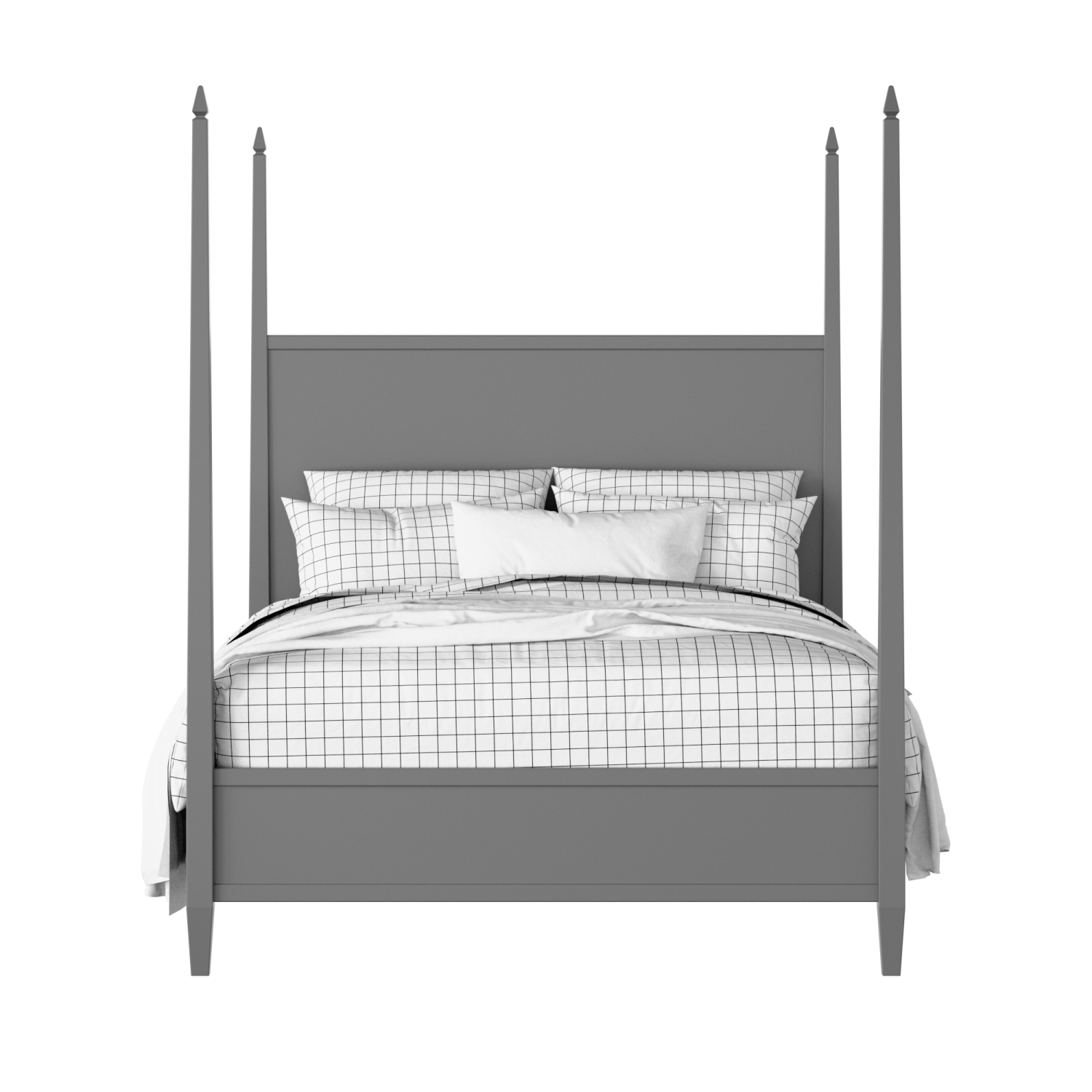 Warton painted wood bed in grey with Juno mattress