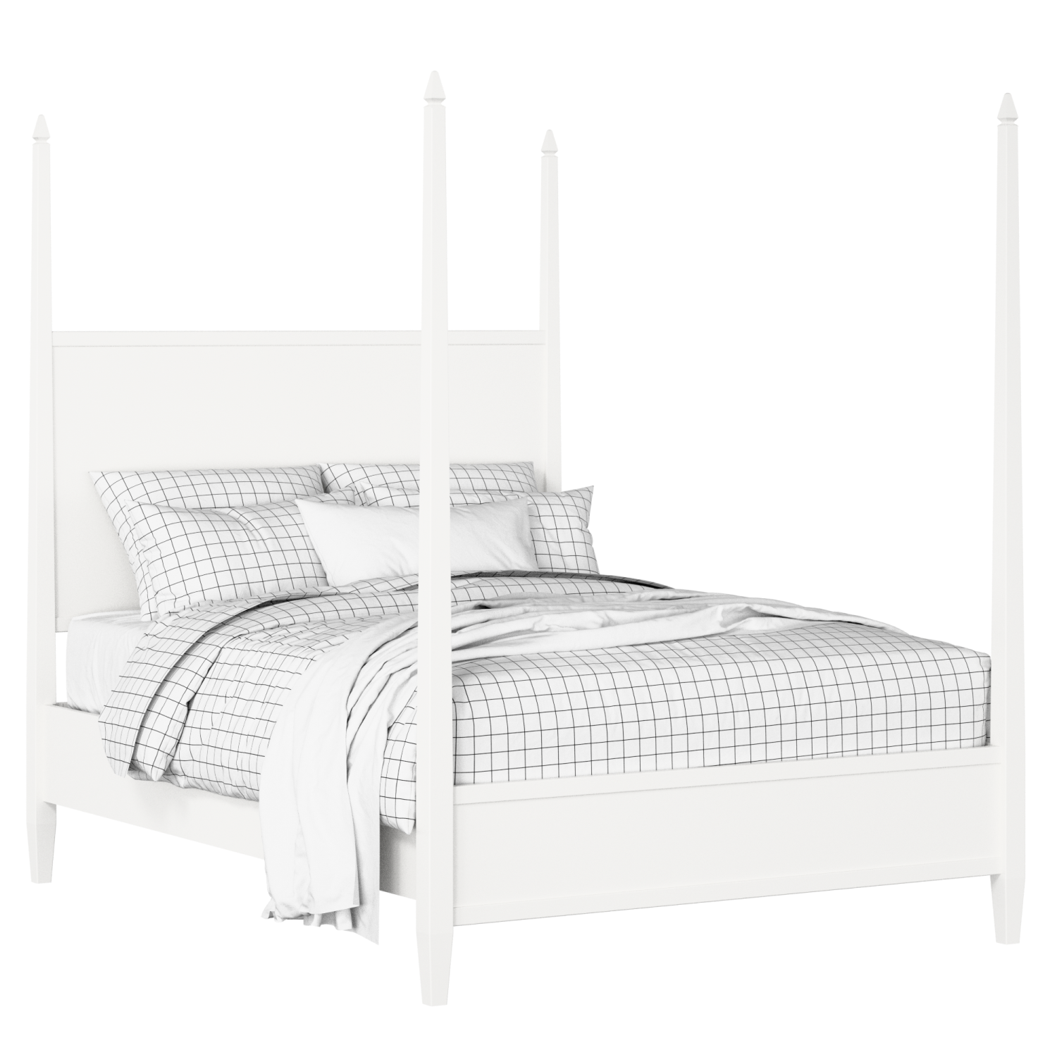 Warton cama de madera pintada en blanco con colchón