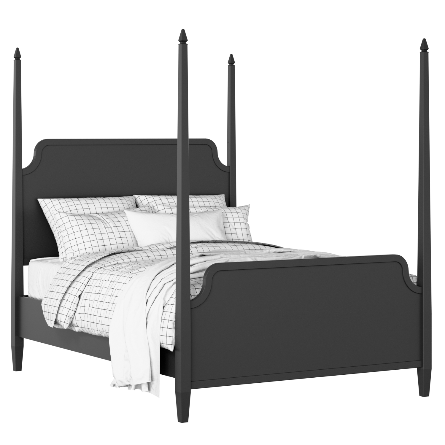 Wilde painted wood bed in black with Juno mattress