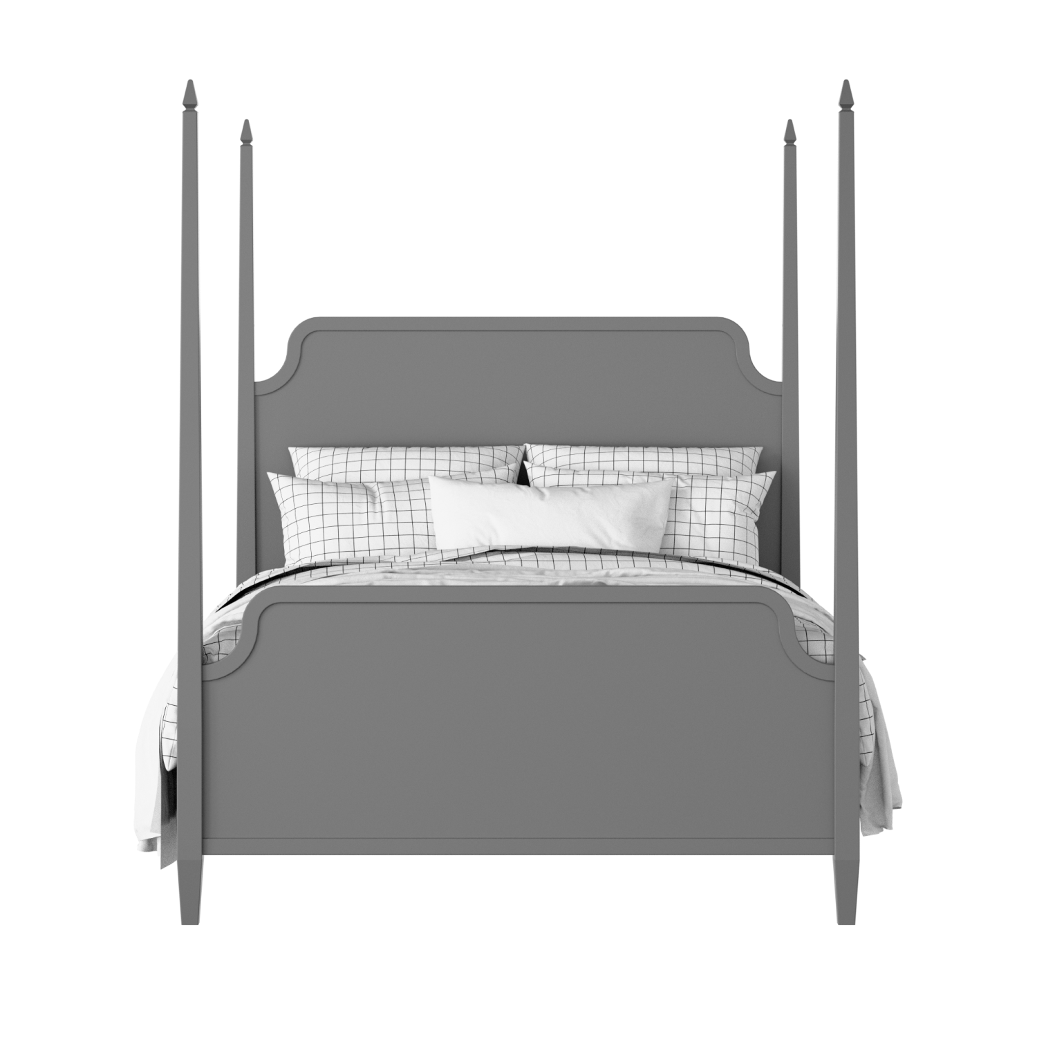 Wilde painted wood bed in grey with Juno mattress