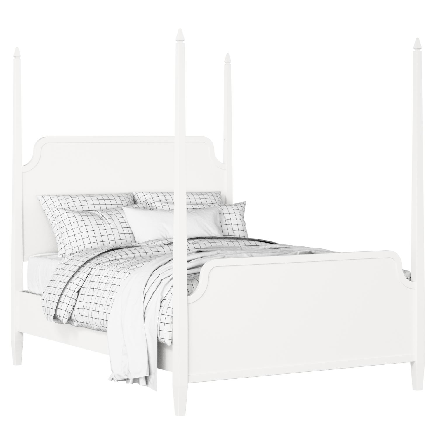 Wilde painted wood bed in white with Juno mattress