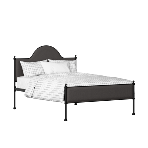 Albert Slim iron/metal upholstered bed in black with iron fabric - Thumbnail