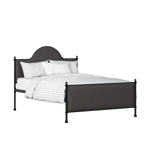 Albert iron/metal upholstered bed in black with iron fabric - Thumbnail
