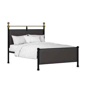 Bastille iron/metal upholstered bed in black with iron fabric - Thumbnail