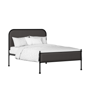 Bray Slim iron/metal upholstered bed in black with iron fabric - Thumbnail
