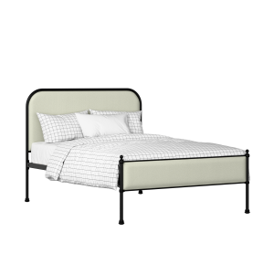 Bray Slim iron/metal upholstered bed in black with mineral fabric - Thumbnail