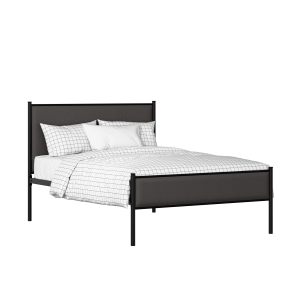 Brest Slim iron/metal upholstered bed in black with iron fabric - Thumbnail