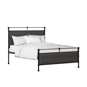 Nancy iron/metal upholstered bed in black with iron fabric - Thumbnail