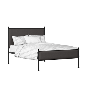 Neville Slim iron/metal upholstered bed in black with iron fabric - Thumbnail