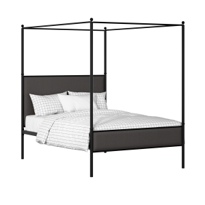 Reims Slim iron/metal upholstered bed in black with iron fabric - Thumbnail