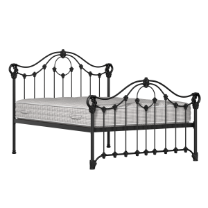 Alva iron/metal bed in black with Juno mattress - Thumbnail
