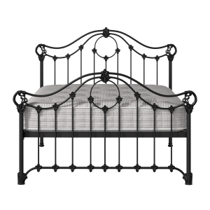 Alva iron/metal bed in black with Juno mattress - Thumbnail