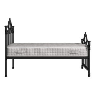 Alva iron/metal bed in black with Juno mattress - Thumbnail