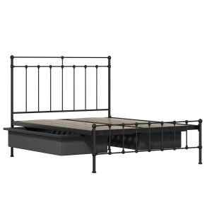 Ashley iron/metal bed in black with drawers - Thumbnail