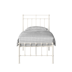 Ashley iron/metal single bed in ivory - Thumbnail