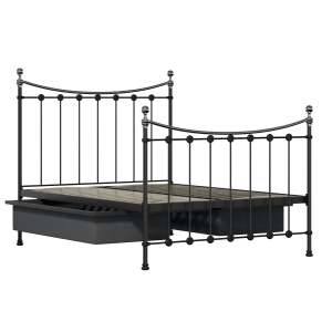 Carrick Chromo iron/metal bed in black with drawers - Thumbnail