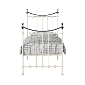 Carrick Chromo iron/metal single bed in ivory - Thumbnail