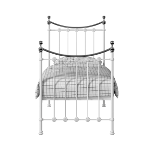 Carrick Chromo iron/metal single bed in white - Thumbnail