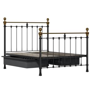 Hamilton iron/metal bed in black with drawers - Thumbnail
