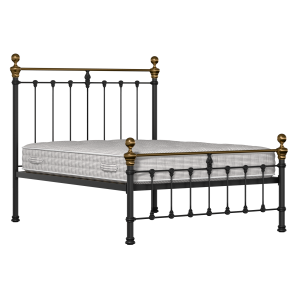 Hamilton Low Footend iron/metal bed in black with Juno mattress - Thumbnail